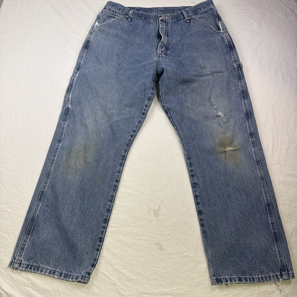 Wrangler Carpenter Men's 36x30 Straight Jeans - Workwear Some Flaws And Staining